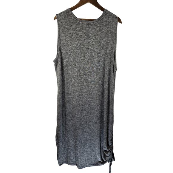 Ava & Viv Sleeveless Summer Casual Comfort Side Ruching  Heather Gray Dress 3X - Picture 2 of 5